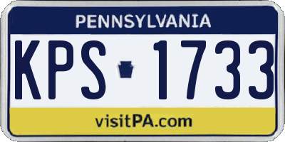 PA license plate KPS1733