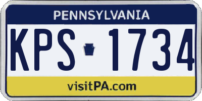 PA license plate KPS1734