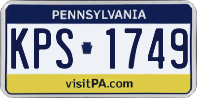 PA license plate KPS1749