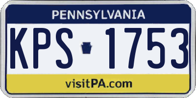 PA license plate KPS1753