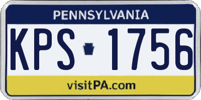 PA license plate KPS1756