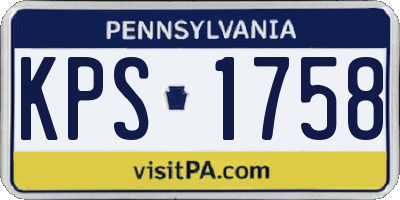 PA license plate KPS1758