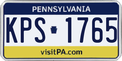 PA license plate KPS1765
