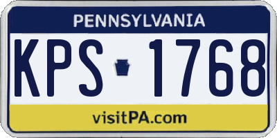 PA license plate KPS1768