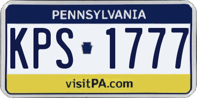 PA license plate KPS1777