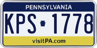 PA license plate KPS1778