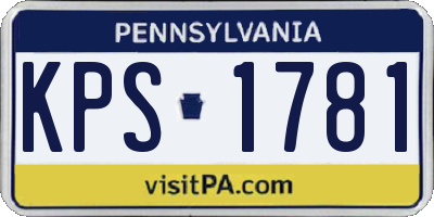 PA license plate KPS1781