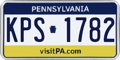 PA license plate KPS1782