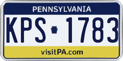 PA license plate KPS1783
