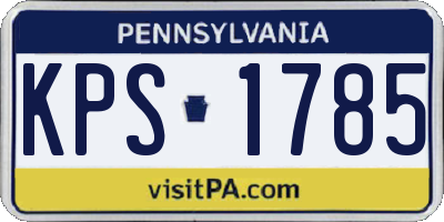 PA license plate KPS1785