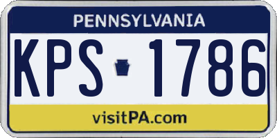PA license plate KPS1786