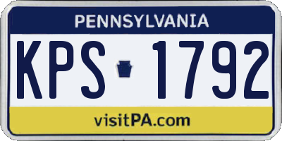PA license plate KPS1792