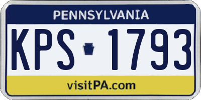 PA license plate KPS1793