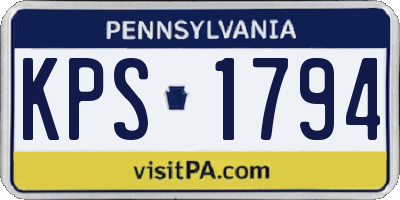 PA license plate KPS1794