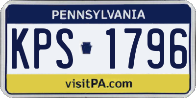 PA license plate KPS1796