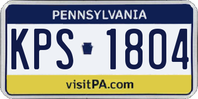 PA license plate KPS1804