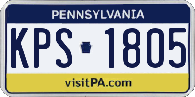 PA license plate KPS1805