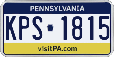 PA license plate KPS1815