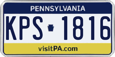 PA license plate KPS1816