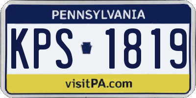 PA license plate KPS1819