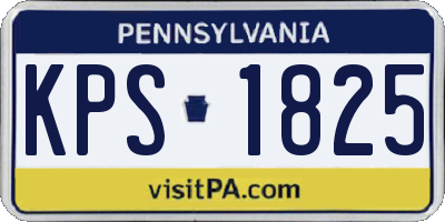 PA license plate KPS1825