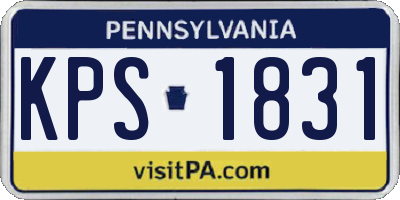 PA license plate KPS1831