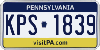 PA license plate KPS1839
