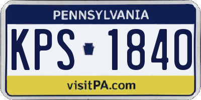 PA license plate KPS1840