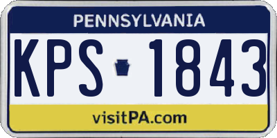 PA license plate KPS1843