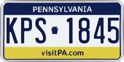 PA license plate KPS1845