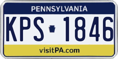 PA license plate KPS1846