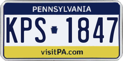 PA license plate KPS1847