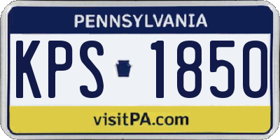 PA license plate KPS1850