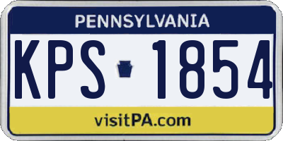 PA license plate KPS1854