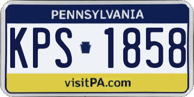 PA license plate KPS1858