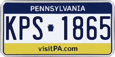 PA license plate KPS1865