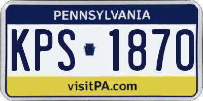PA license plate KPS1870