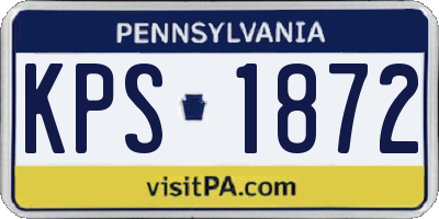 PA license plate KPS1872