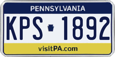PA license plate KPS1892