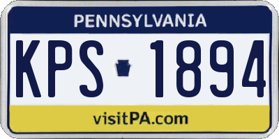 PA license plate KPS1894