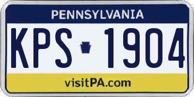PA license plate KPS1904
