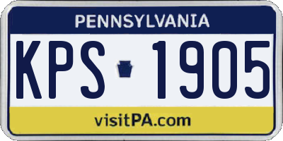 PA license plate KPS1905