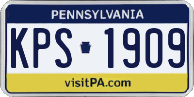 PA license plate KPS1909