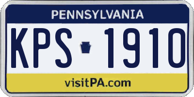 PA license plate KPS1910