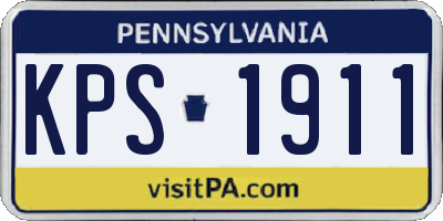 PA license plate KPS1911