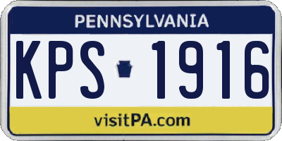 PA license plate KPS1916