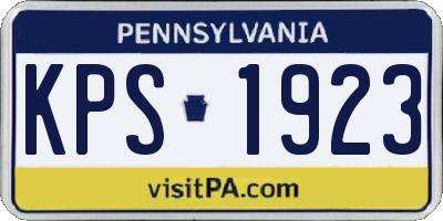 PA license plate KPS1923