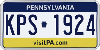 PA license plate KPS1924