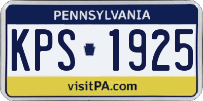 PA license plate KPS1925