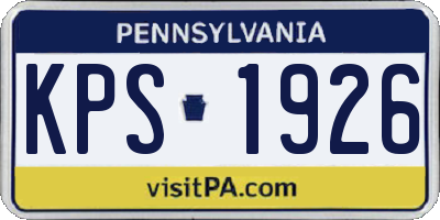 PA license plate KPS1926